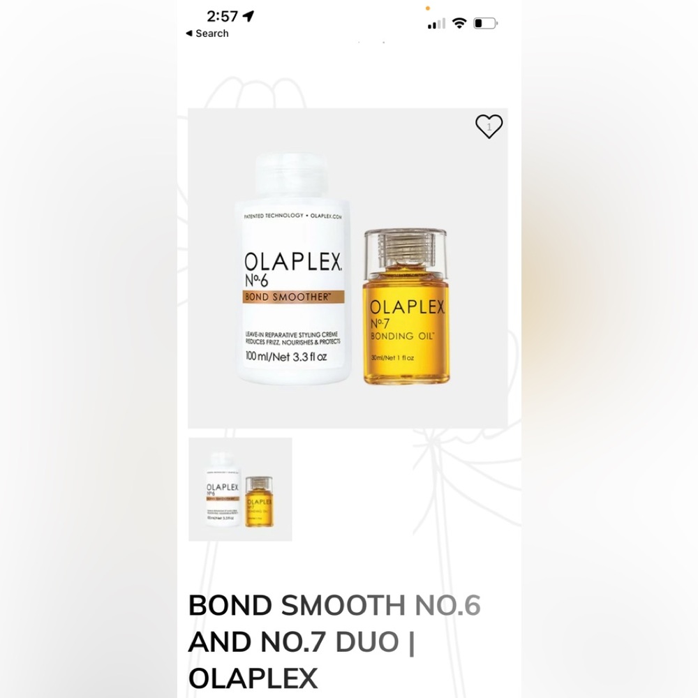 OLAPLEX AUTHENTIC FULL SIZE NO 6, and 7 bonding oil. Each used only a couple tim